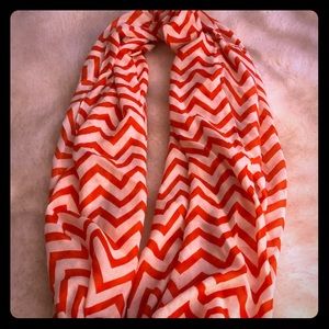 Orange/white infinity scarf